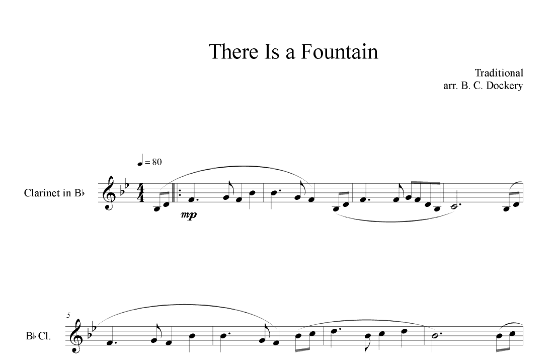 There is a Fountain (Clarinet Solo) (arr. B. C. Dockery)
