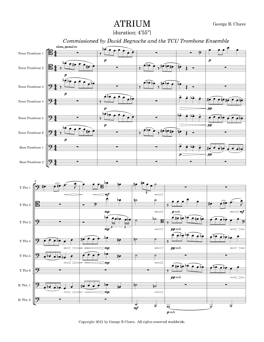 Atrium (for Trombone Octet)