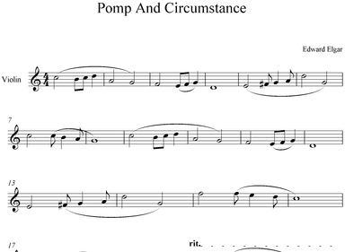 Pomp And Circumstance - Edward Elgar (Violin) C major (arr. Digital Book Music)