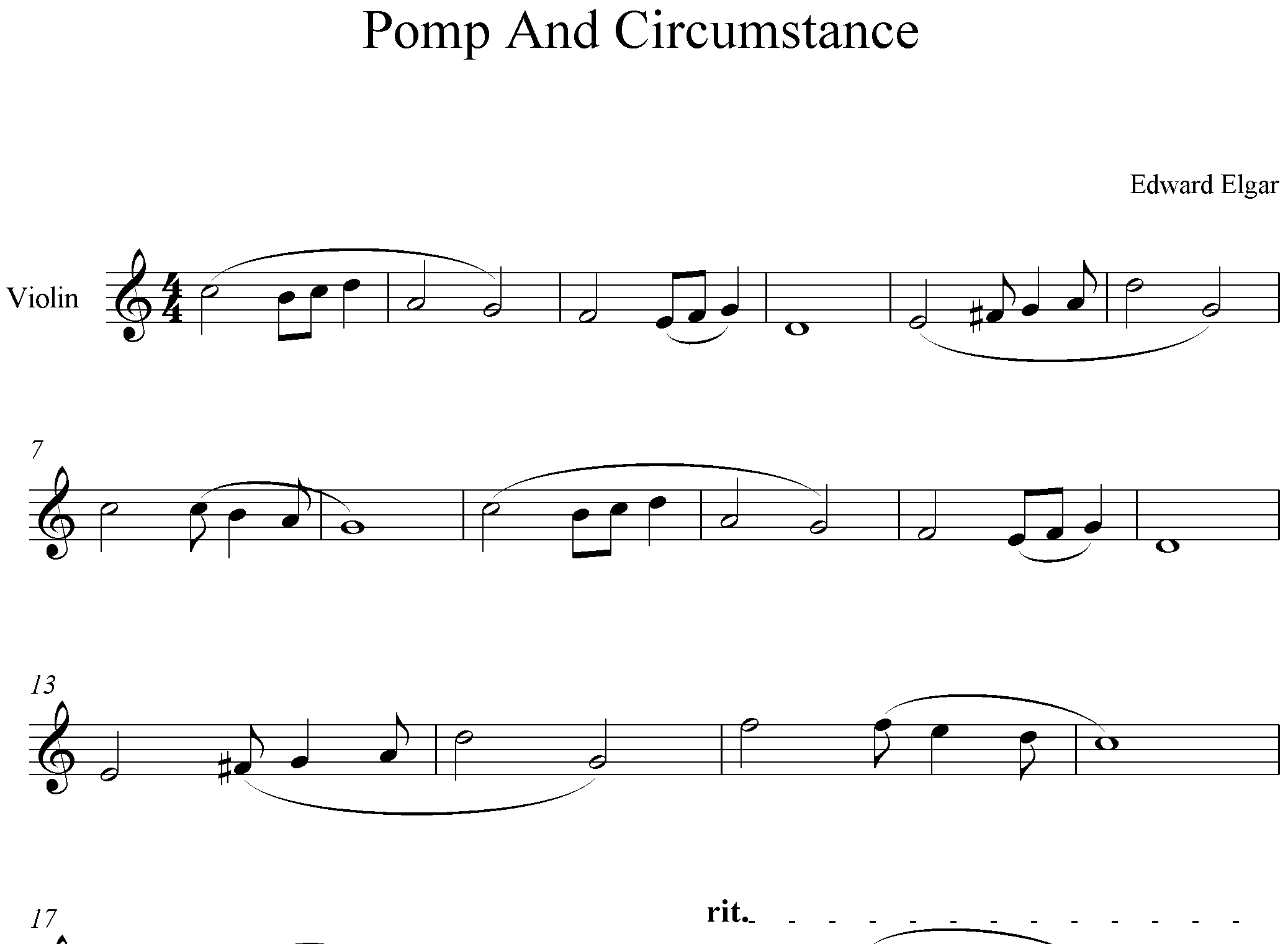 Pomp And Circumstance - Edward Elgar (Violin) C major (arr. Digital Book Music)