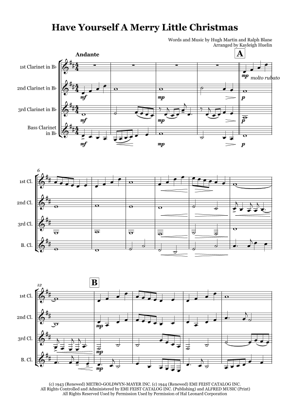 Have Yourself A Merry Little Christmas (arr. Kayleigh Huelin)