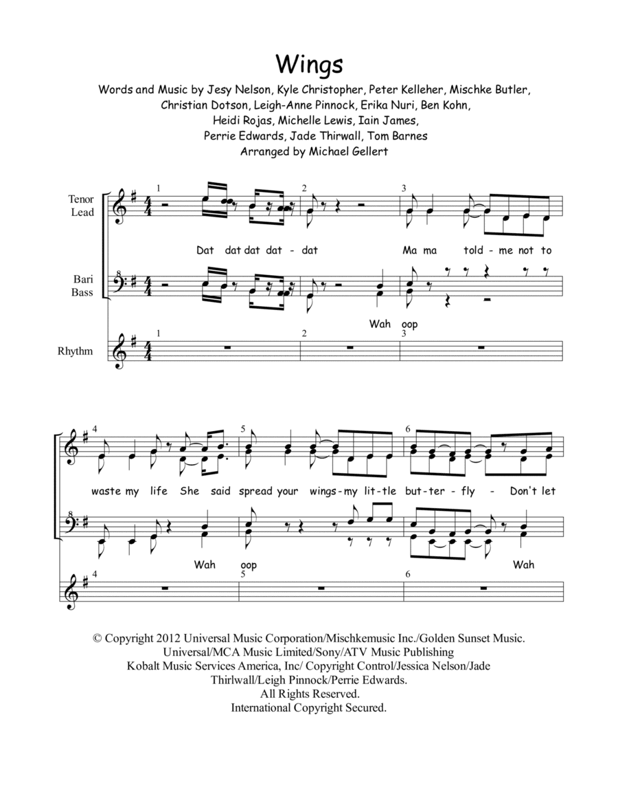 Wings (arr. Michael Gellert)