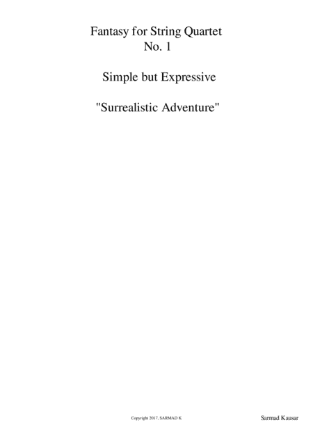 A Fantasy for String Quartet (Adventure/Movement no. 2)