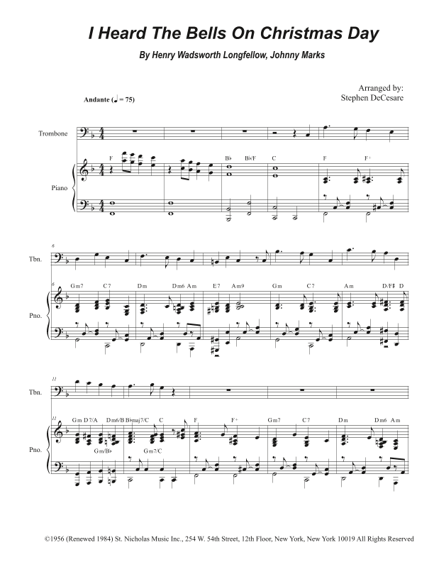 I Heard The Bells On Christmas Day (arr. Stephen DeCesare)