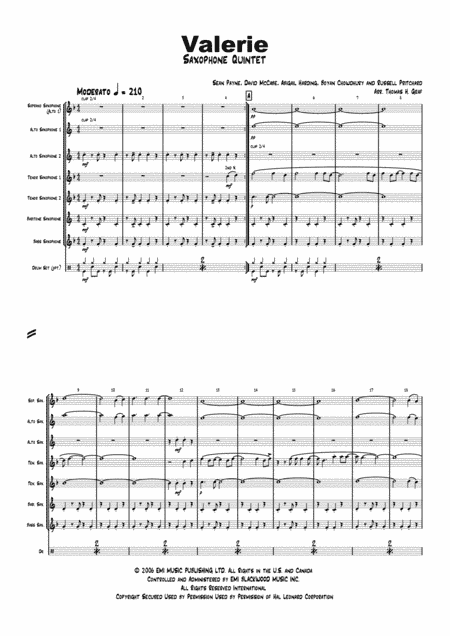 Valerie (arr. Thomas H. Graf)