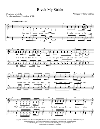 Break My Stride (arr. Patty Godfrey)
