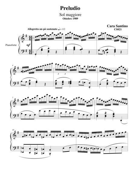 Prelude in G major for piano
