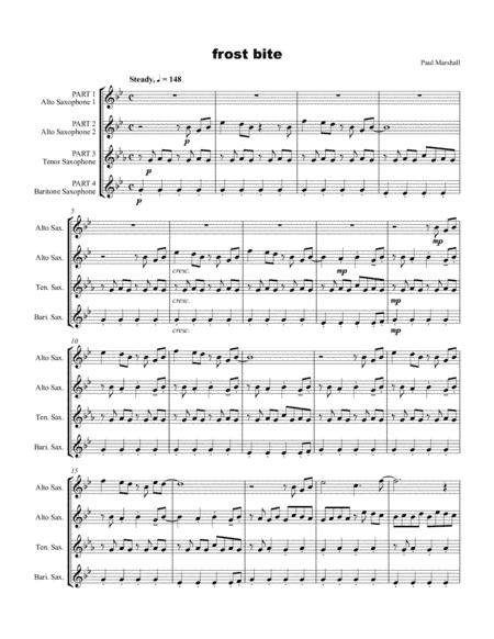 Frost Bite for Saxophone Quartet