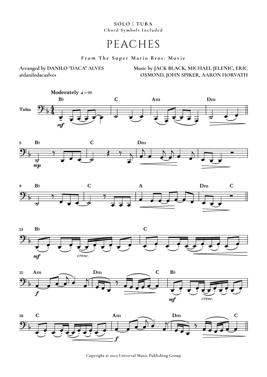 Peaches (arr. Danilo "Daca" Alves)