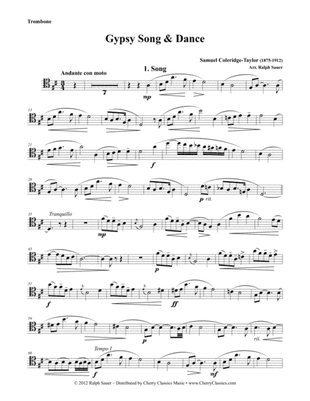 Gypsy Song and Dance for Trombone and Piano (arr. Sauer, Ralph)