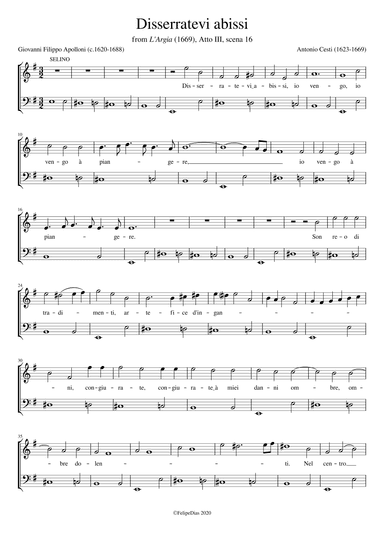 Disserratevi abissi (E minor) (arr. Early Music Scores)