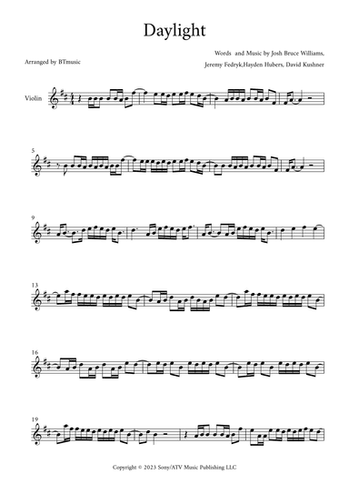 Daylight (arr. BTmusic)