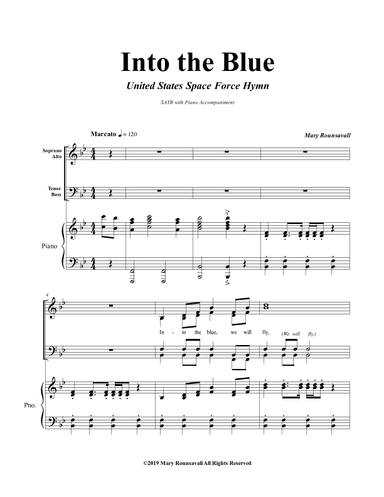 US SPACE FORCE HYMN (Into the Blue)  (SATB Choir)
