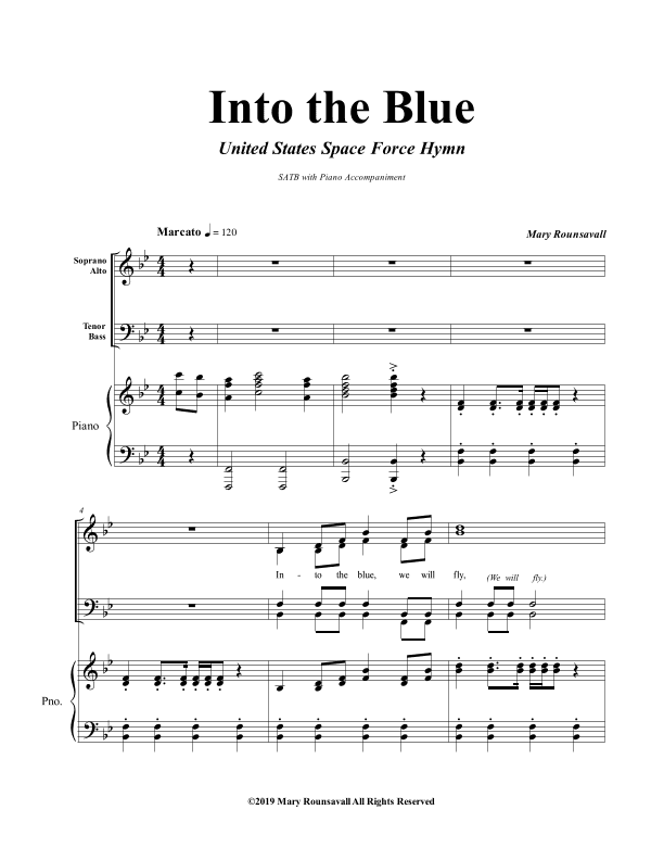 US SPACE FORCE HYMN (Into the Blue)  (SATB Choir)