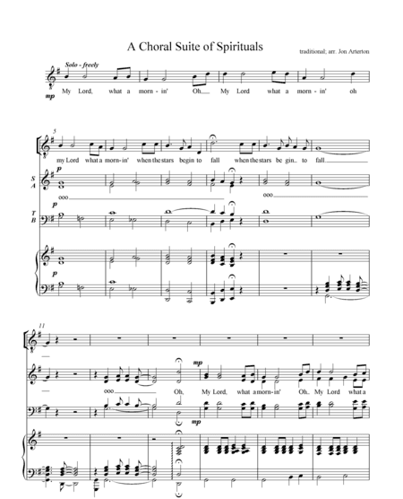 A Choral Suite of Spirituals - SATB & piano (arr. Jon Arterton)