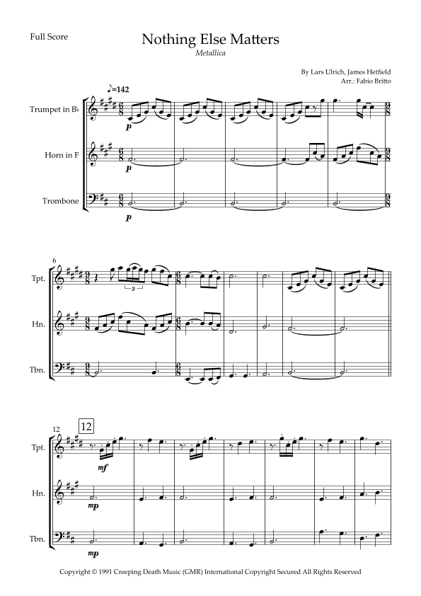 Nothing Else Matters (arr. Fabio Britto)