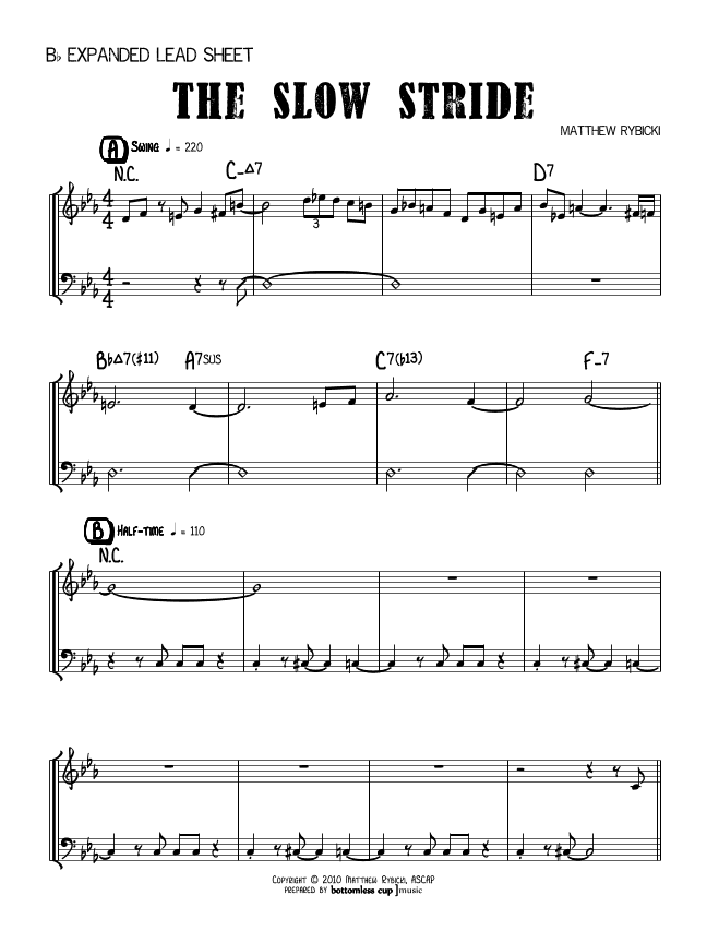 The Slow Stride (Bb Expanded Lead Sheet)
