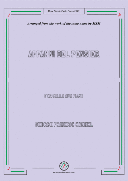 Handel-Affanni del pensier,for Cello and Piano (arr. MSM)