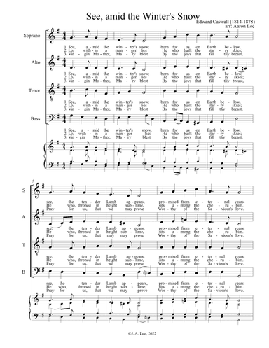 See, amid the Winter's Snow (for SATB choir, a cappella) (arr. Aaron Lee)