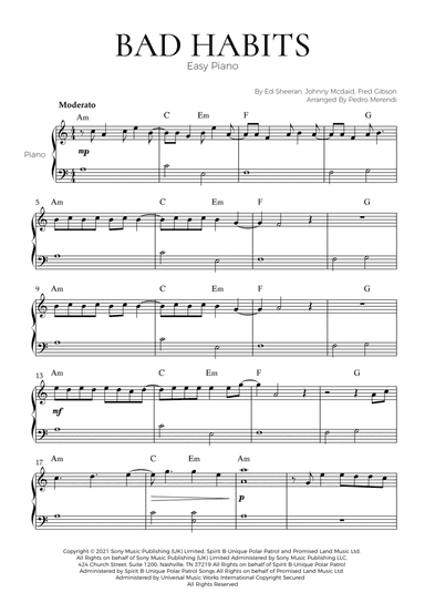 Bad Habits (arr. Pedro Merendi)
