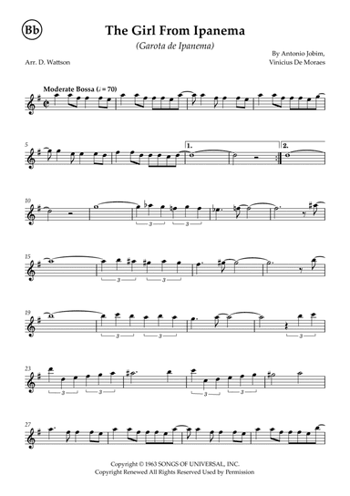 Garôta De Ipanema (arr. Douglas Wattson)