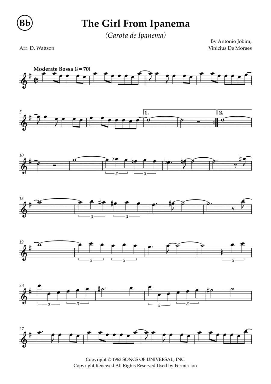 Garôta De Ipanema (arr. Douglas Wattson)