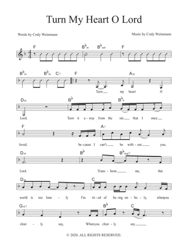 Turn My Heart O Lord - Lead Sheet in F