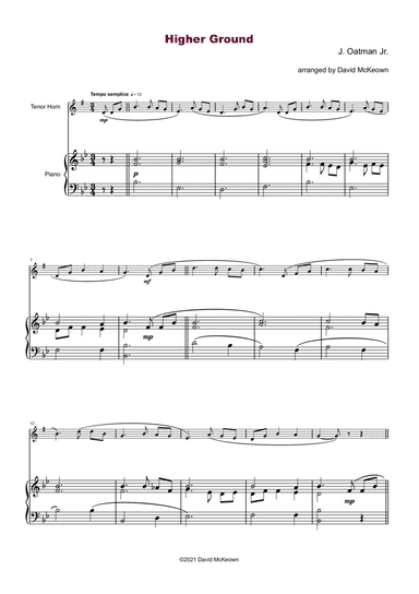 Higher Ground, Gospel Hymn for Tenor Horn and Piano (arr. David McKeown)
