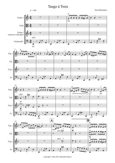 Tango á Trois for String Trio