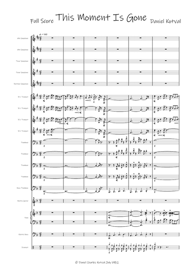 This Moment Is Gone (Original Jazz Ensemble Arrangement)