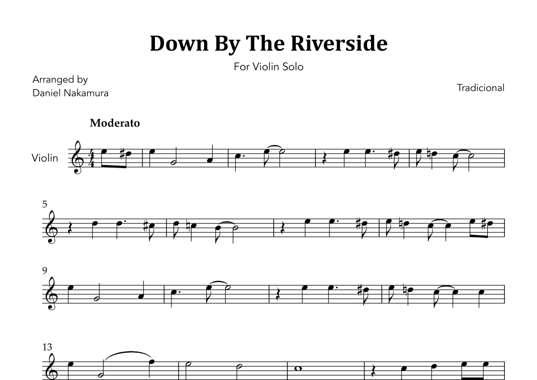 Down By The Riverside (For Violin Solo) (arr. Daniel Nakamura)