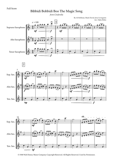 Bibbidi-bobbidi-boo (the Magic Song) (arr. Fabio Britto)