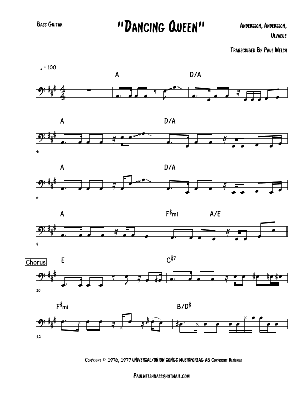 Dancing Queen (arr. P Welsh)