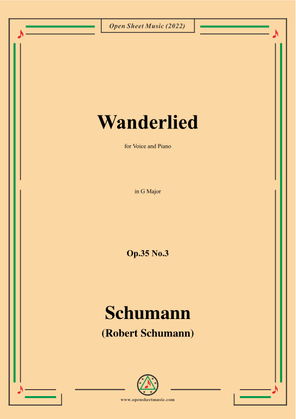 Schumann-Wanderlied,Op.35 No.3, in G Major (arr. OSM Press)