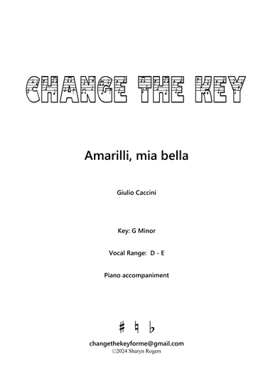 Amarilli, mia bella - G Minor (arr. Sharyn Rogers)