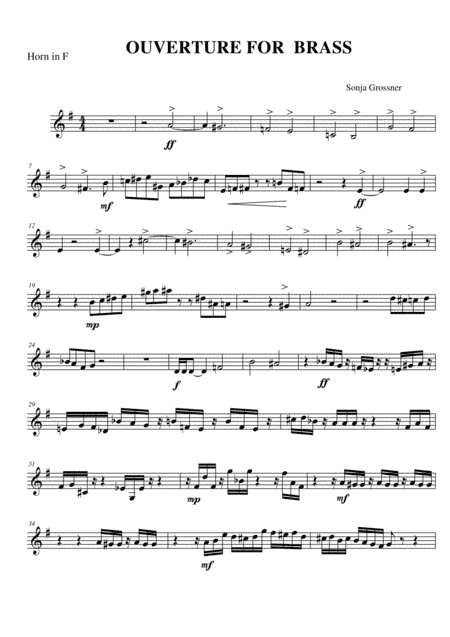 ouverture for brass, horn part