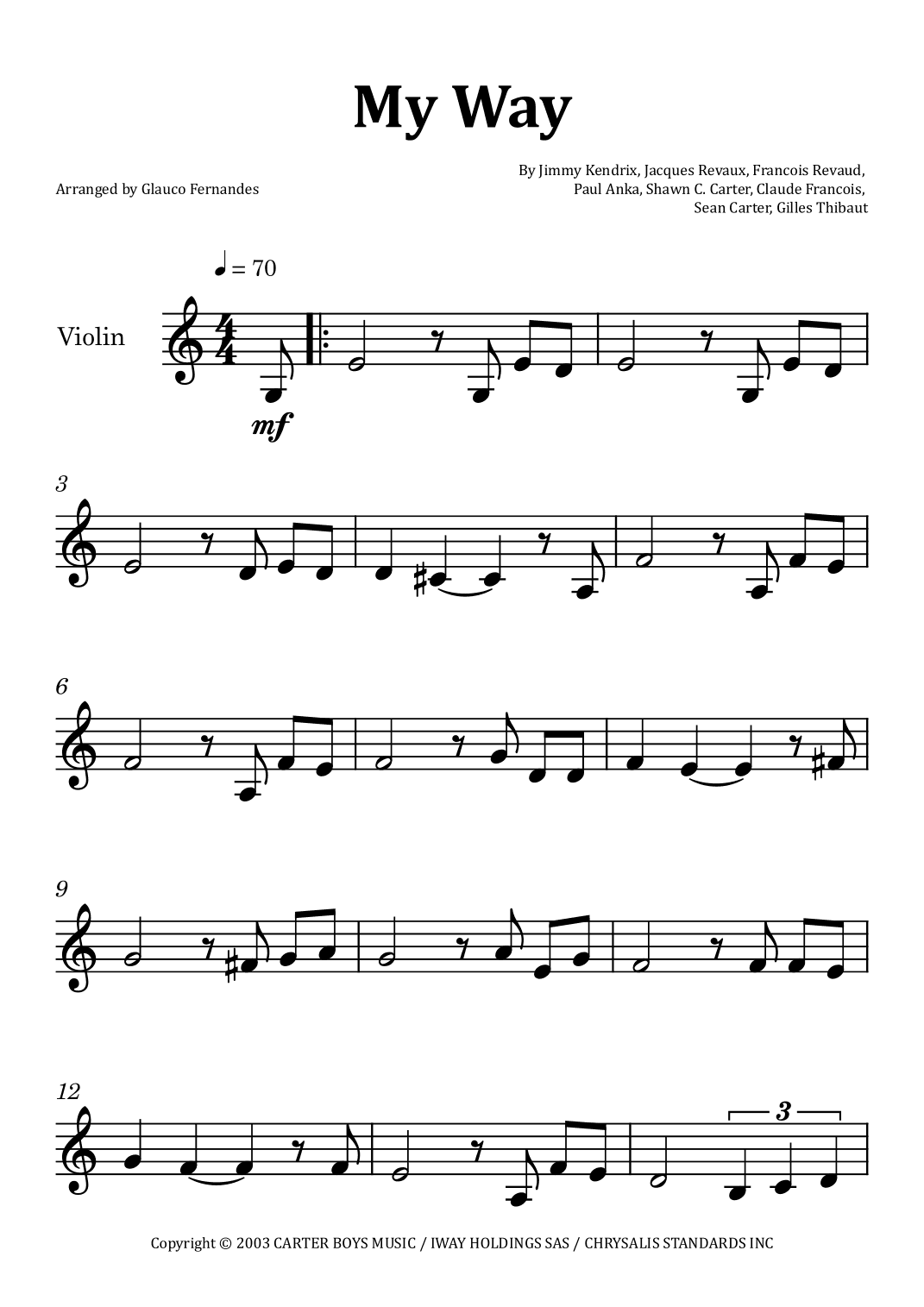 I Did It My Way (arr. Glauco Fernandes)