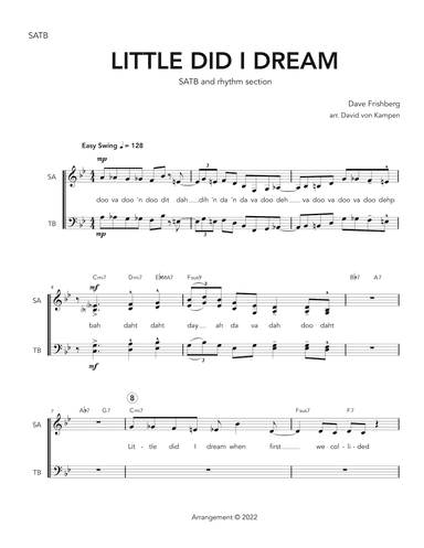 Little Did I Dream (arr. David Von Kampen)