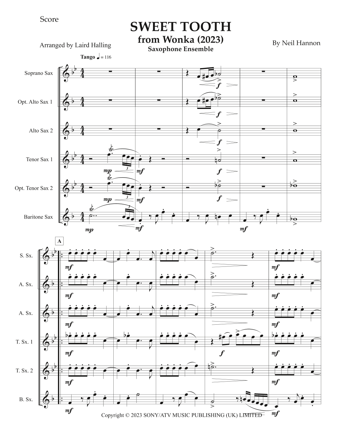 Sweet Tooth (arr. Laird Halling)