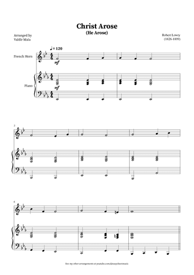 Christ Arose (He Arose) -  French Horn and Piano (arr. Valdir Maia)