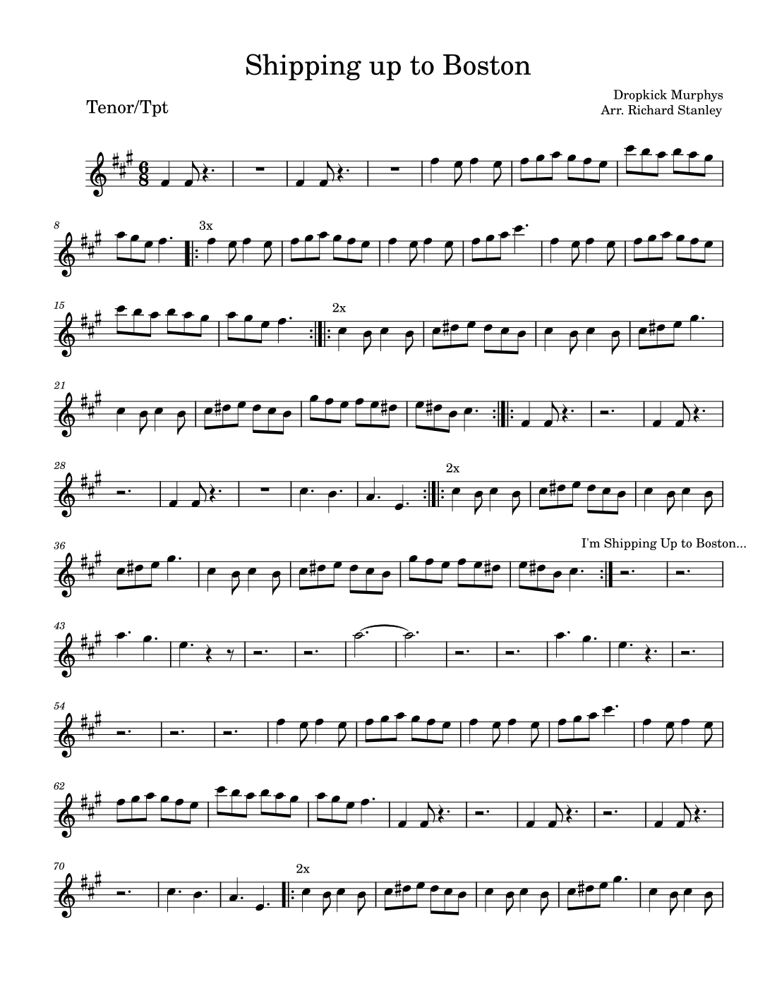 I'm Shipping Up To Boston (arr. Richard Stanley)