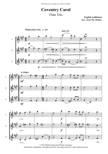 Coventry Carol (arr. Gert Th. Walter)