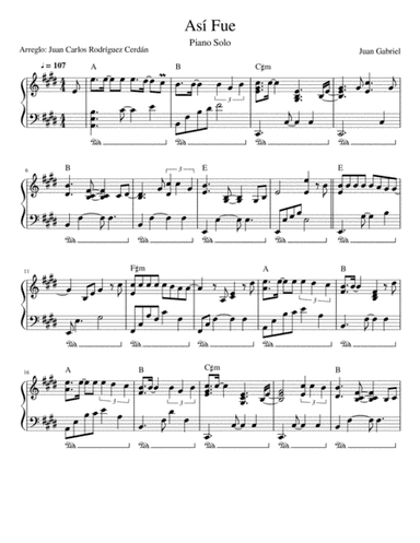 Asi Fue (arr. Juan Carlos Rodriguez Cerdan)