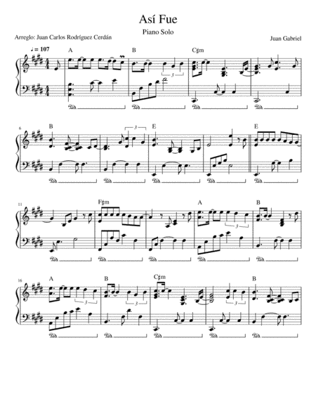 Asi Fue (arr. Juan Carlos Rodriguez Cerdan)