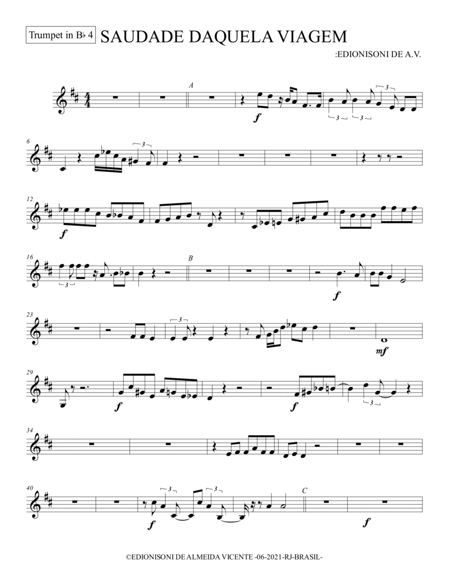 01-SAUDADE DAQUELA VIAGEM - Trumpet in Bb 4