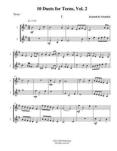 10 Trumpet (Euphonium TC, Tenor Sax) Duets for Teens, Vol. 2