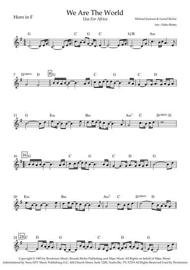 We Are The World (arr. Fabio Britto)