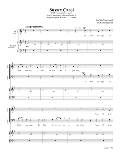Sussex Carol (SATB) (arr. Curtis Hanson)
