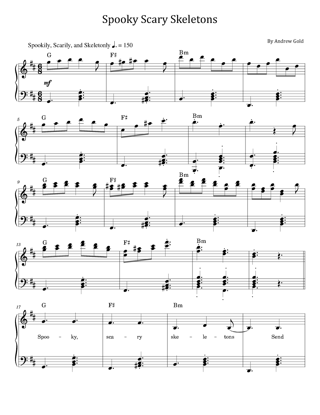 Spooky Scary Skeletons (arr. poon)