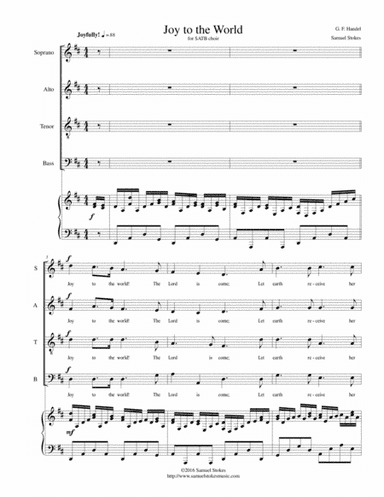 Joy to the World - for SATB choir with piano accompaniment (arr. Samuel Stokes)